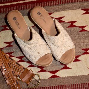White Mountain Wedge Slip-on Sandals